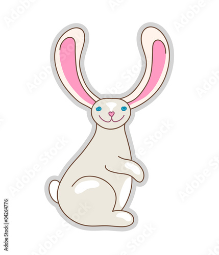 Rabbit. Cute bunny animalistic cartoon character