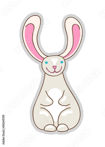 Rabbit. Cute bunny animalistic cartoon character