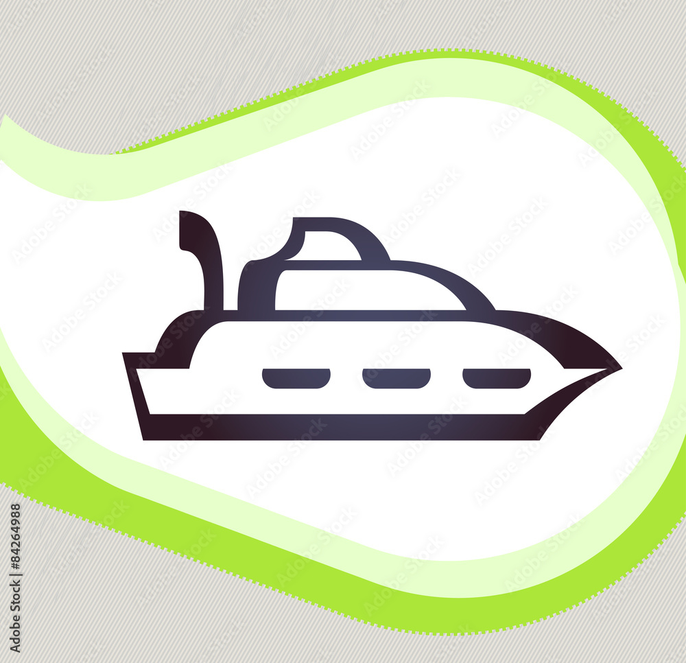 Ship. Retro-style emblem, icon, pictogram