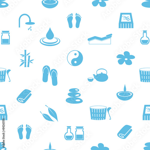 spa and relaxation simple blue and white seamless pattern eps10