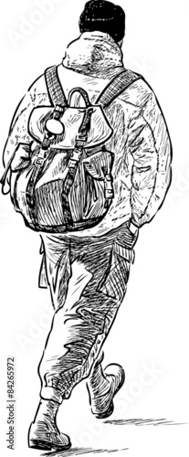 man hiking