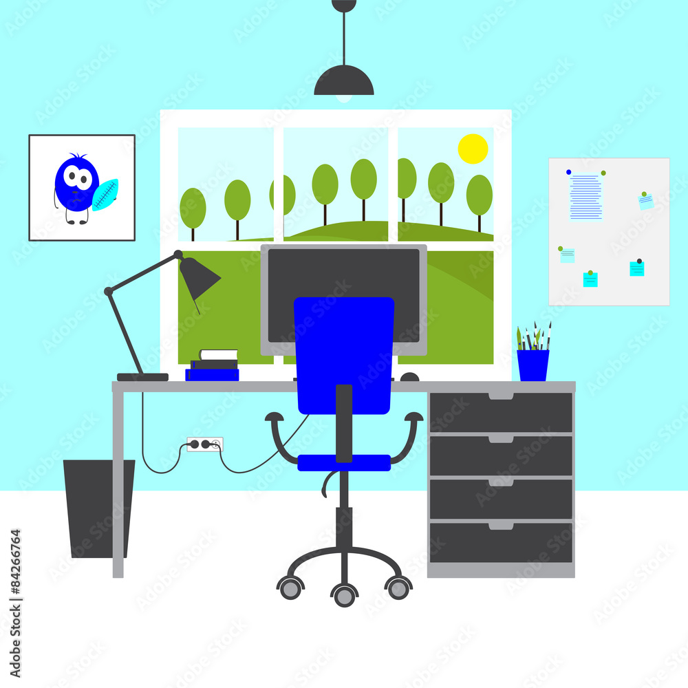 Blue workplace
