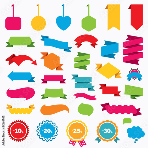 Sale discount icons. Special offer price signs.