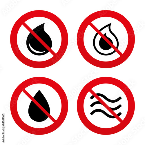 Water drop icons. Tear or Oil symbols.