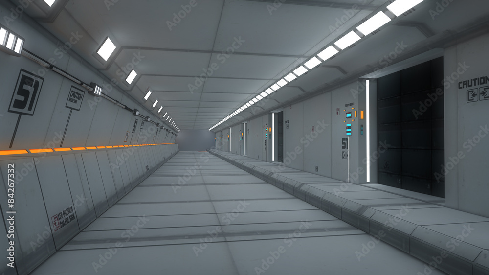 Fototapeta premium Futuristic SCIFI and futuristic corridor