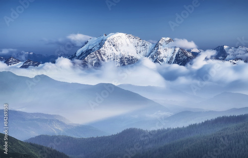 High mountains during sunrise. Beautiful natural landscape