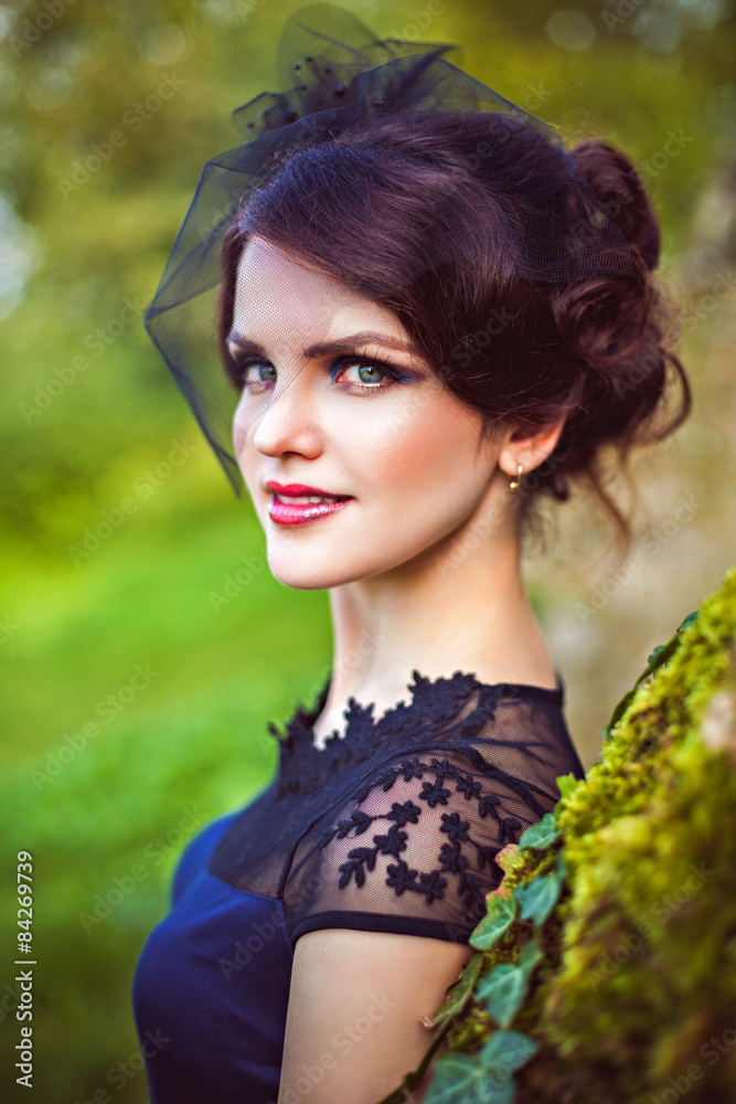 Portrait of lady in veil