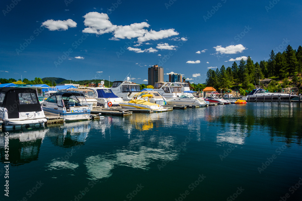 Marina in Lake Coeur d'Alene, in Coeur d'Alene, Idaho.