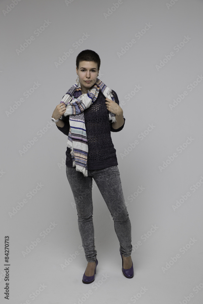 Beautiful teen girl wearing a scarf Beautiful teen girl wearing a scarf