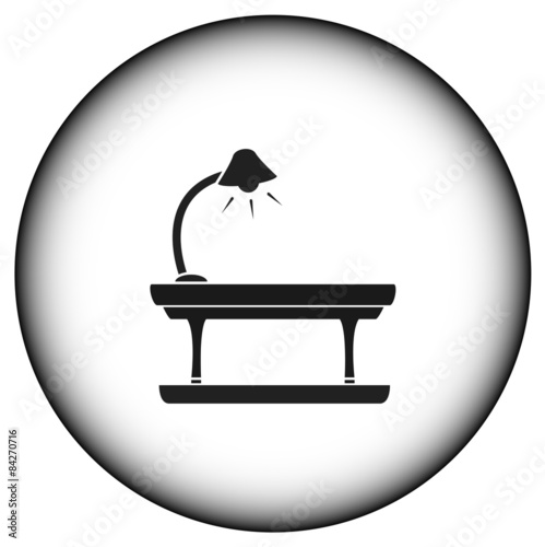 round icon with table lamp