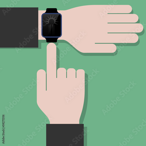 smart watch tapping illustration