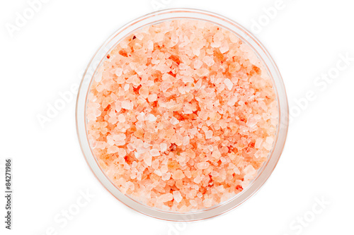 himalayan pink salt crystals close up