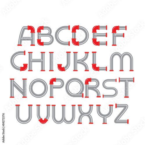 Water Pipe Alphabet Character Design Template