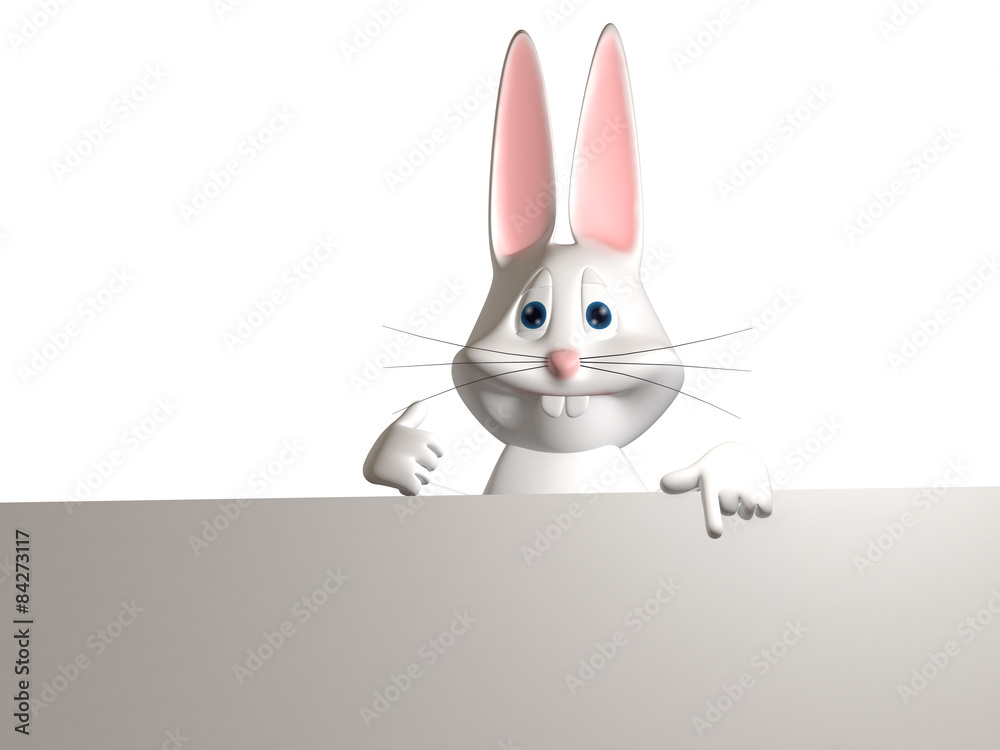 Obraz premium Hase Osterhase 3D weiß zeigen Comic