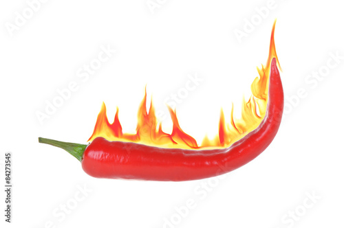Chili peppers, pepper in flame