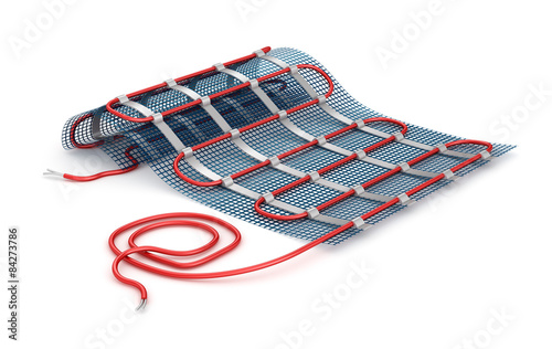 Cuadro en lienzo Heated floor isolated on white background