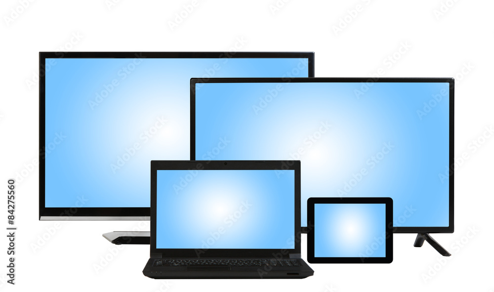 computing concept - lots of different monitors isolated computing concept - lots of different monitors isolated