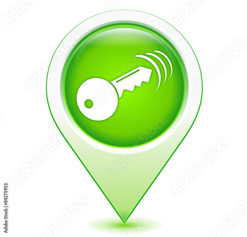 télécommande clef sur marqueur géolocalisation vert