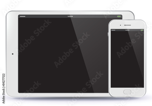 Tablet PC and Mobile Phone Vector illustration. EPS10.