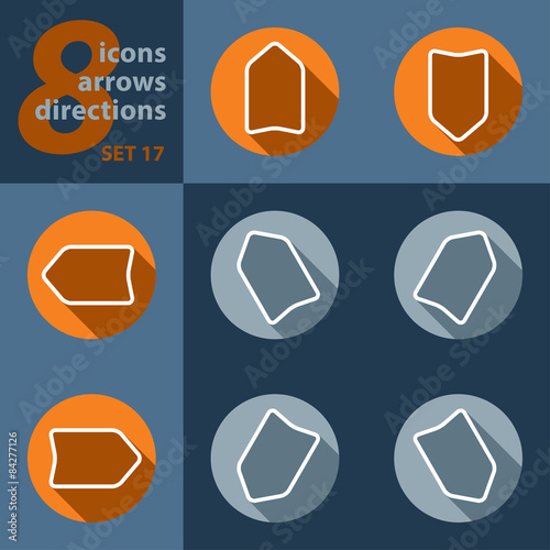 set of eight icons - with arrows