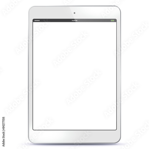 White Tablet PC Vector illustration with blank screen. EPS10. photo