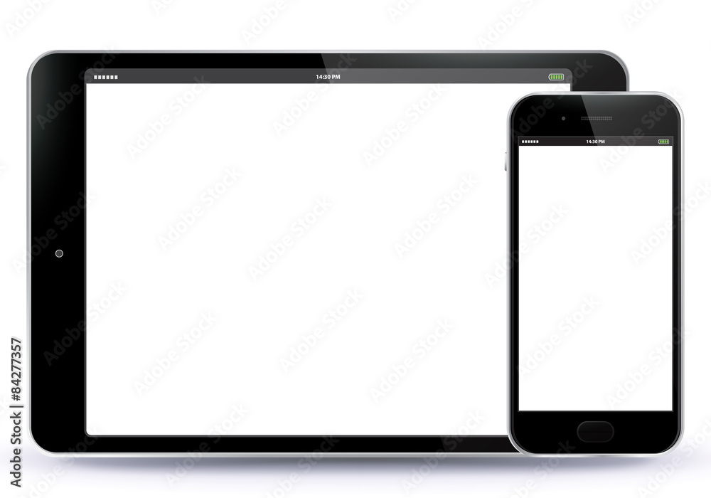 Tablet PC and Mobile Phone Vector illustration. EPS10. Tablet PC and Mobile Phone Vector illustration. EPS10.