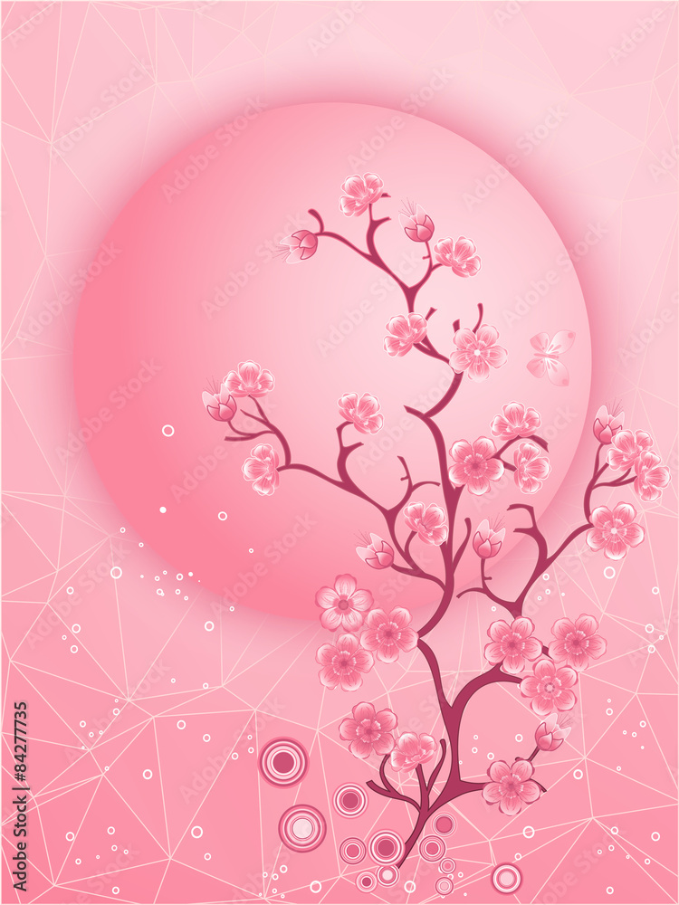 Cherry blossom motif. Nature template vector. Cherry blossom motif. Nature template vector.