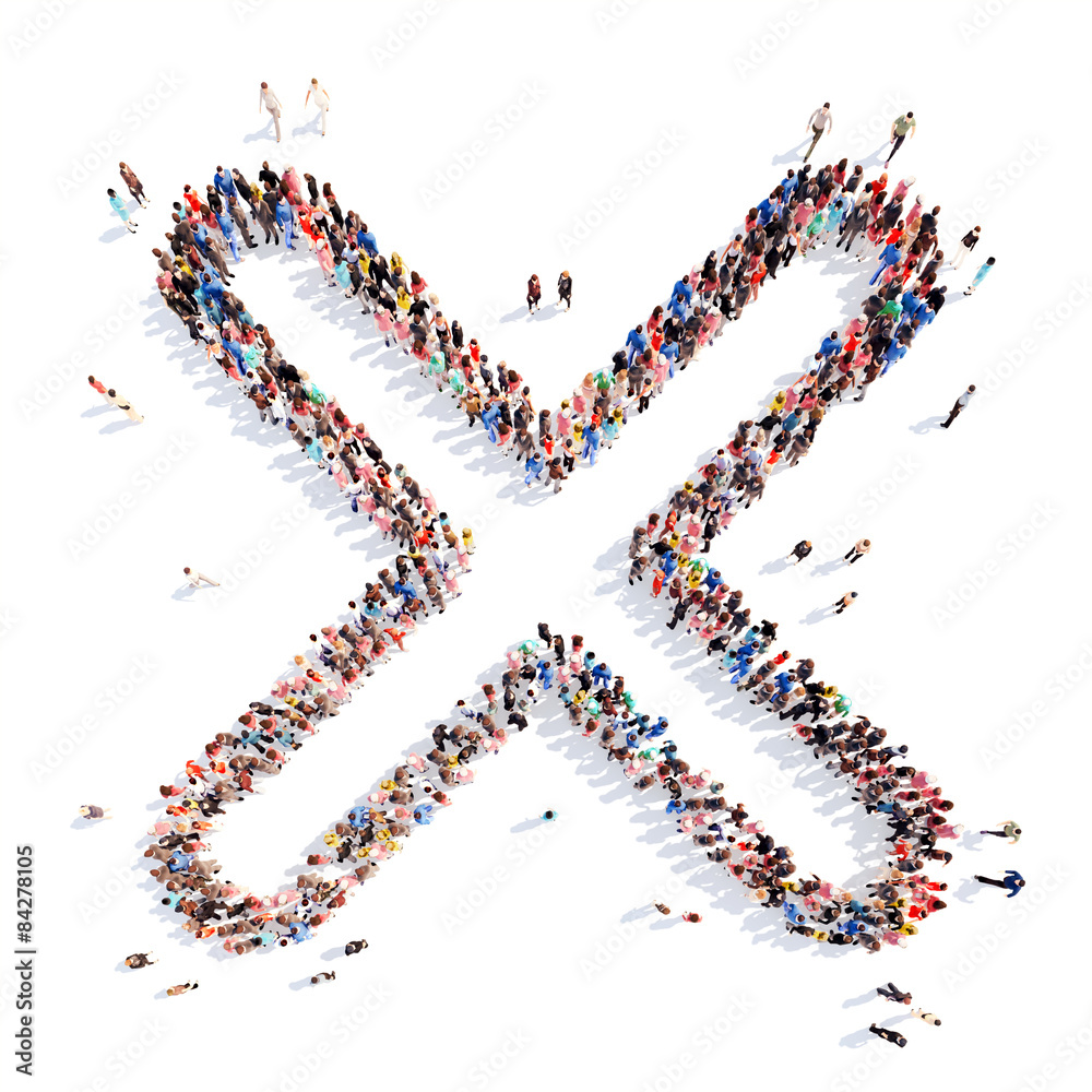 People in the form of arrows.