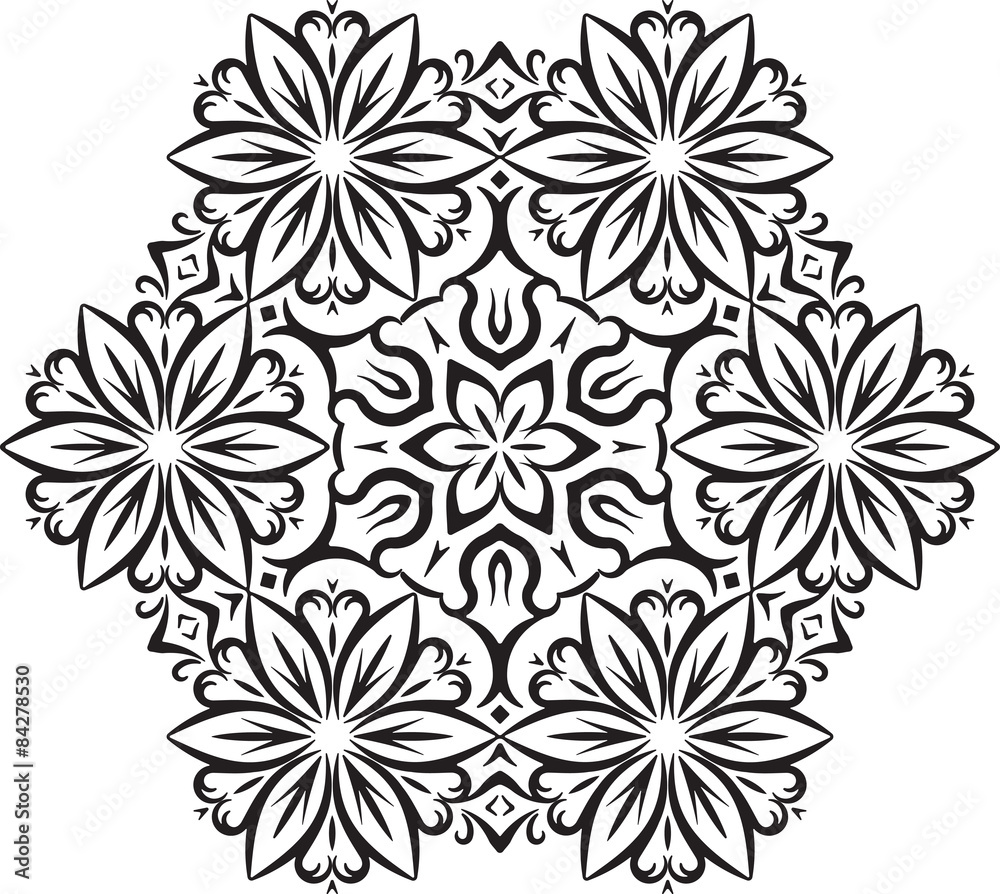 Abstract vector round lace design - mandala, decorative element