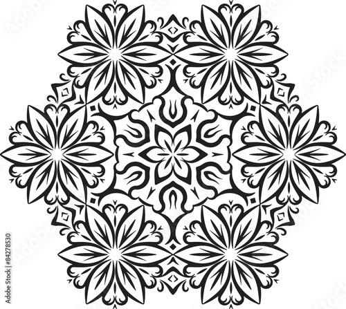 Abstract vector round lace design - mandala, decorative element