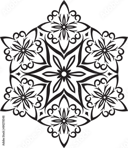 Abstract vector round lace design - mandala  decorative element