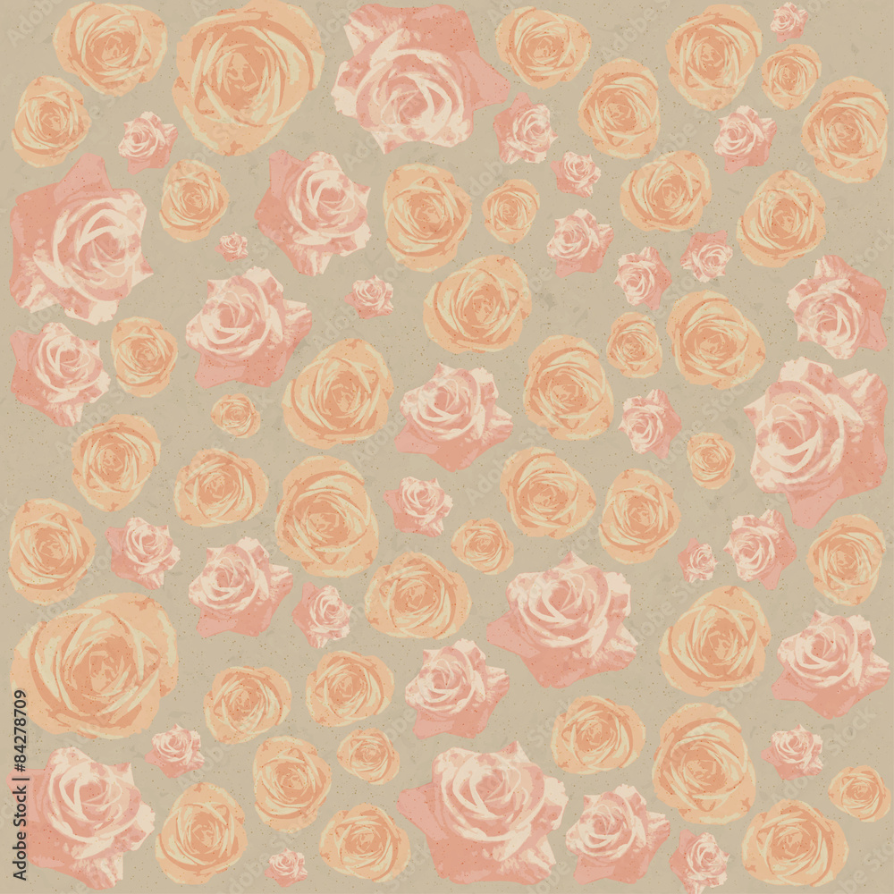 Drawn grunge pink flowers over canvas texture. Vector Drawn grunge pink flowers over canvas texture. Vector
