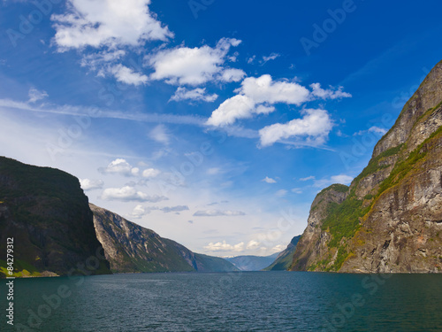 Fjord Naeroyfjord in Norway - famous UNESCO Site