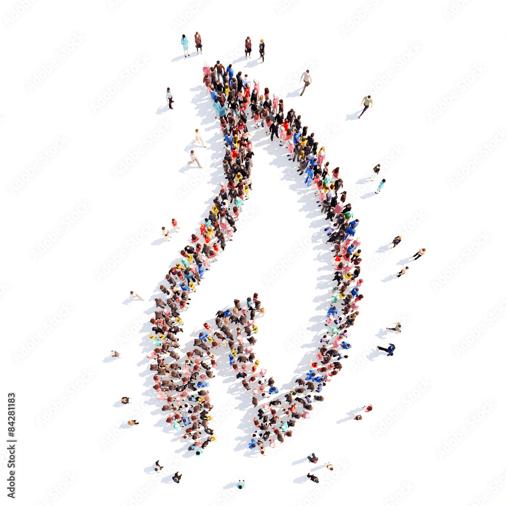 people in the shape of flame.