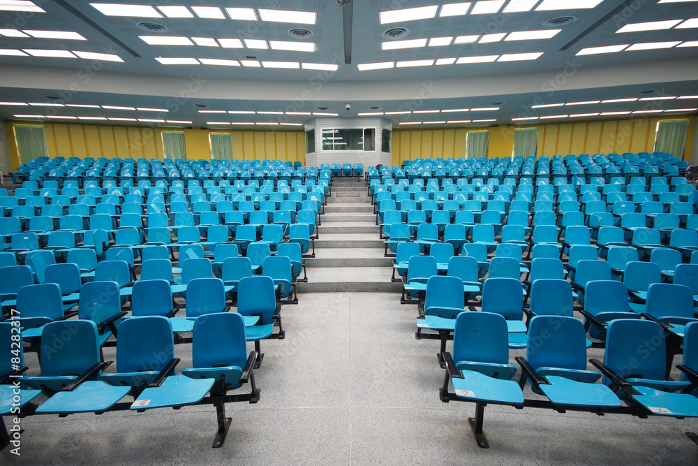 Naklejka premium An empty large lecture room / University classroom