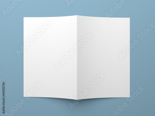 Blank folded flyer, booklet, business card or brochure