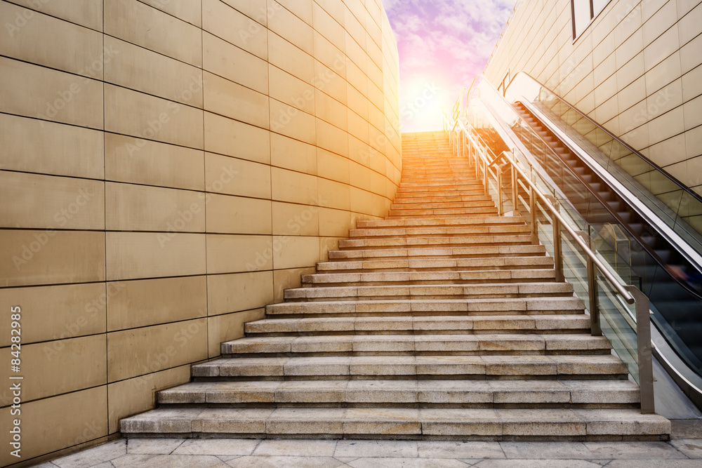Stone stairs in the morning Stone stairs in the morning