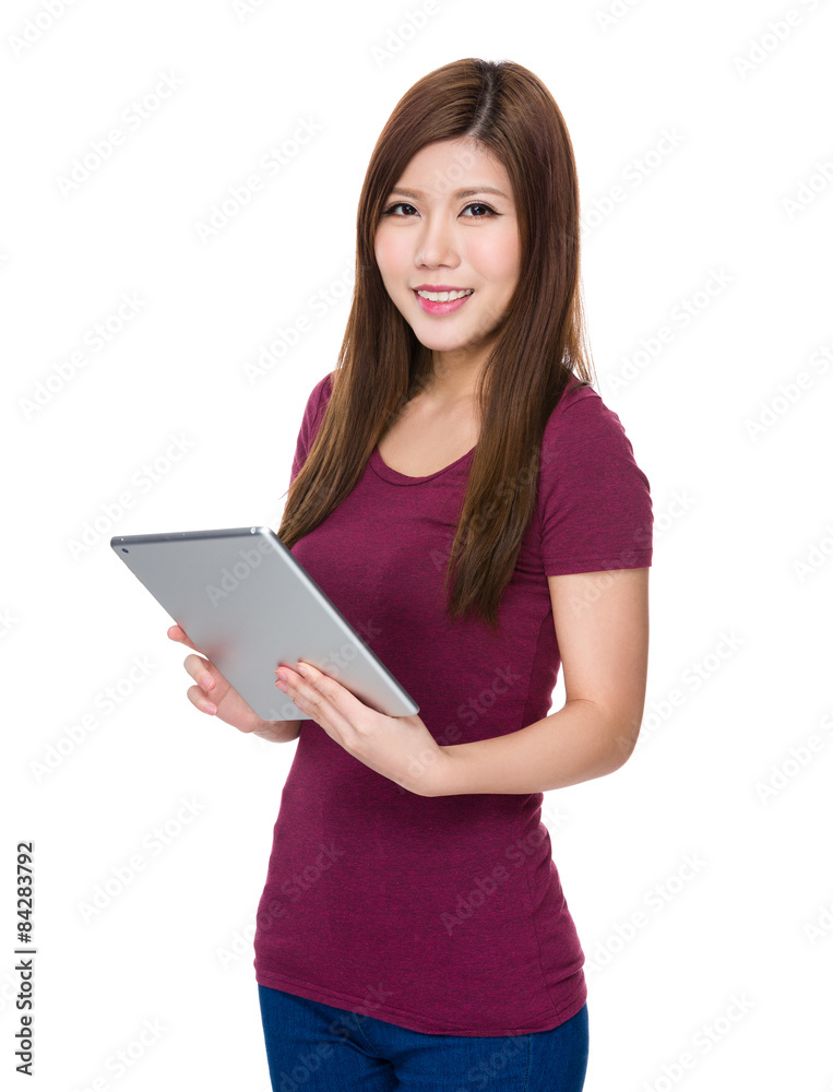 Young woman use of digital tablet Young woman use of digital tablet