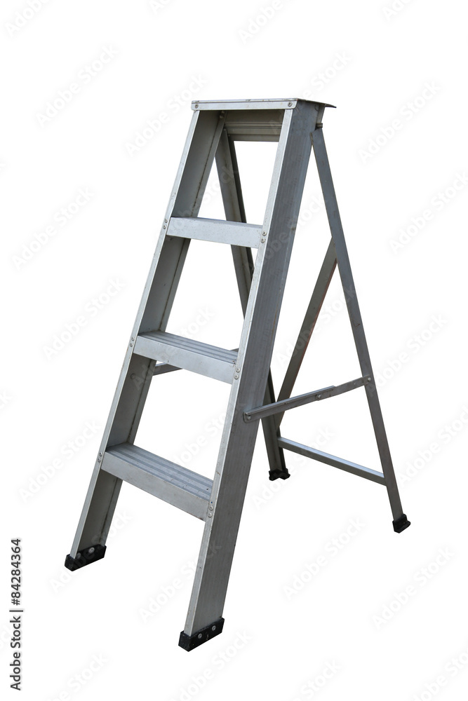 Ladder Isolated on white background, Industry tools on work site, Worker used ladder for work with subject on high position. Ladder Isolated on white background, Industry tools on work site, Worker used ladder for work with subject on high position.