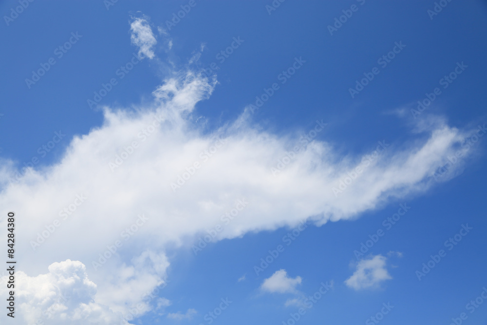 Blue sky with clouds on good weather day, Blue sky background and empty area for text.