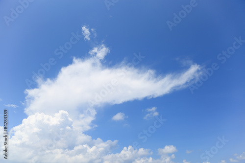 Blue sky with clouds on good weather day  Blue sky background and empty area for text.
