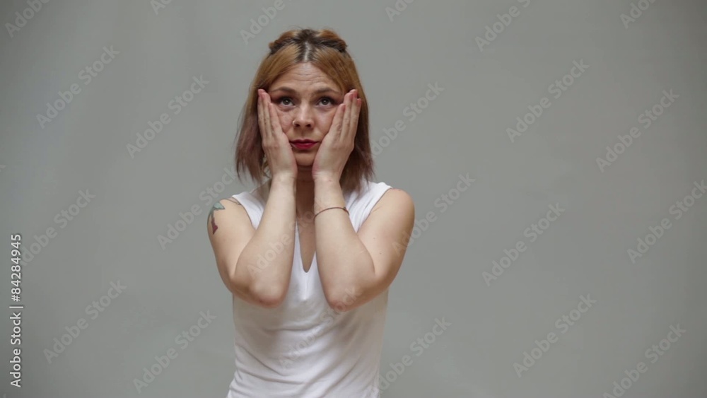 sad young lady worry and depressed sad young lady worry and depressed
