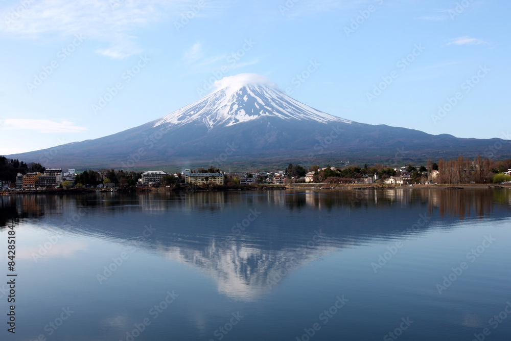Mount Fuji in kawaguchiko lake view.