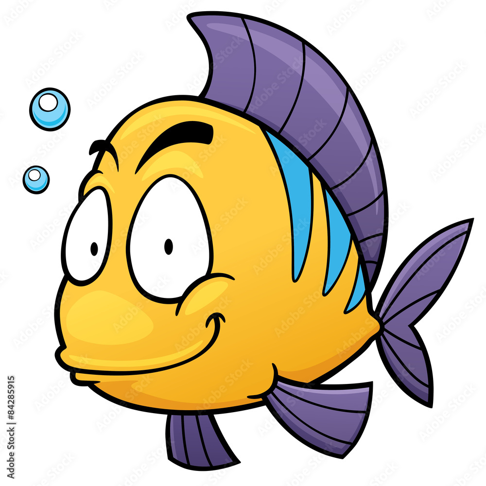 Fototapeta premium Vector illustration of Cartoon fish