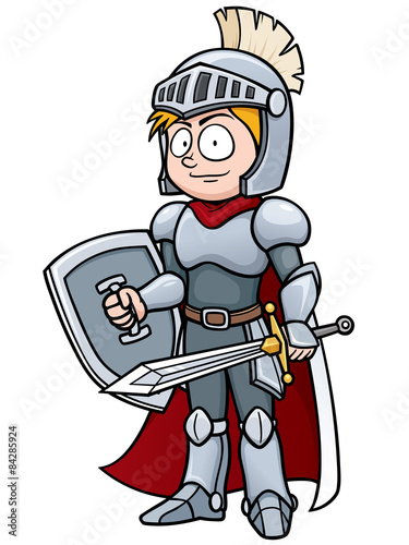Vector illustration of Cartoon knight