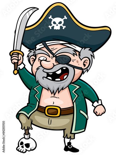 Vector illustration of Old man Pirate