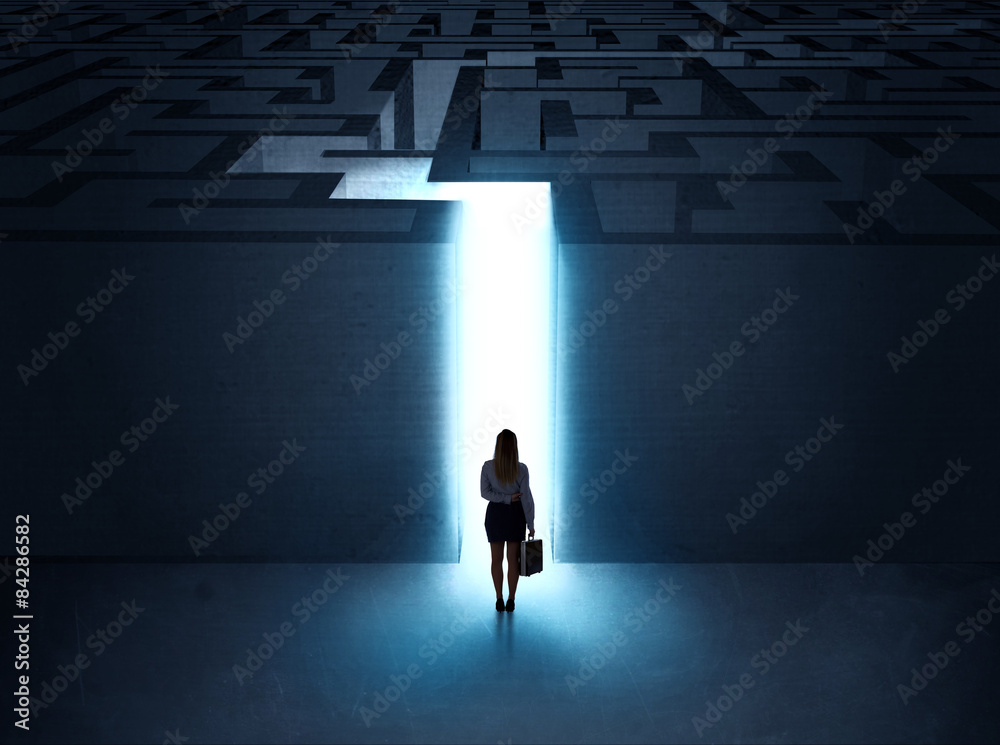man at the entrance to a maze man at the entrance to a maze