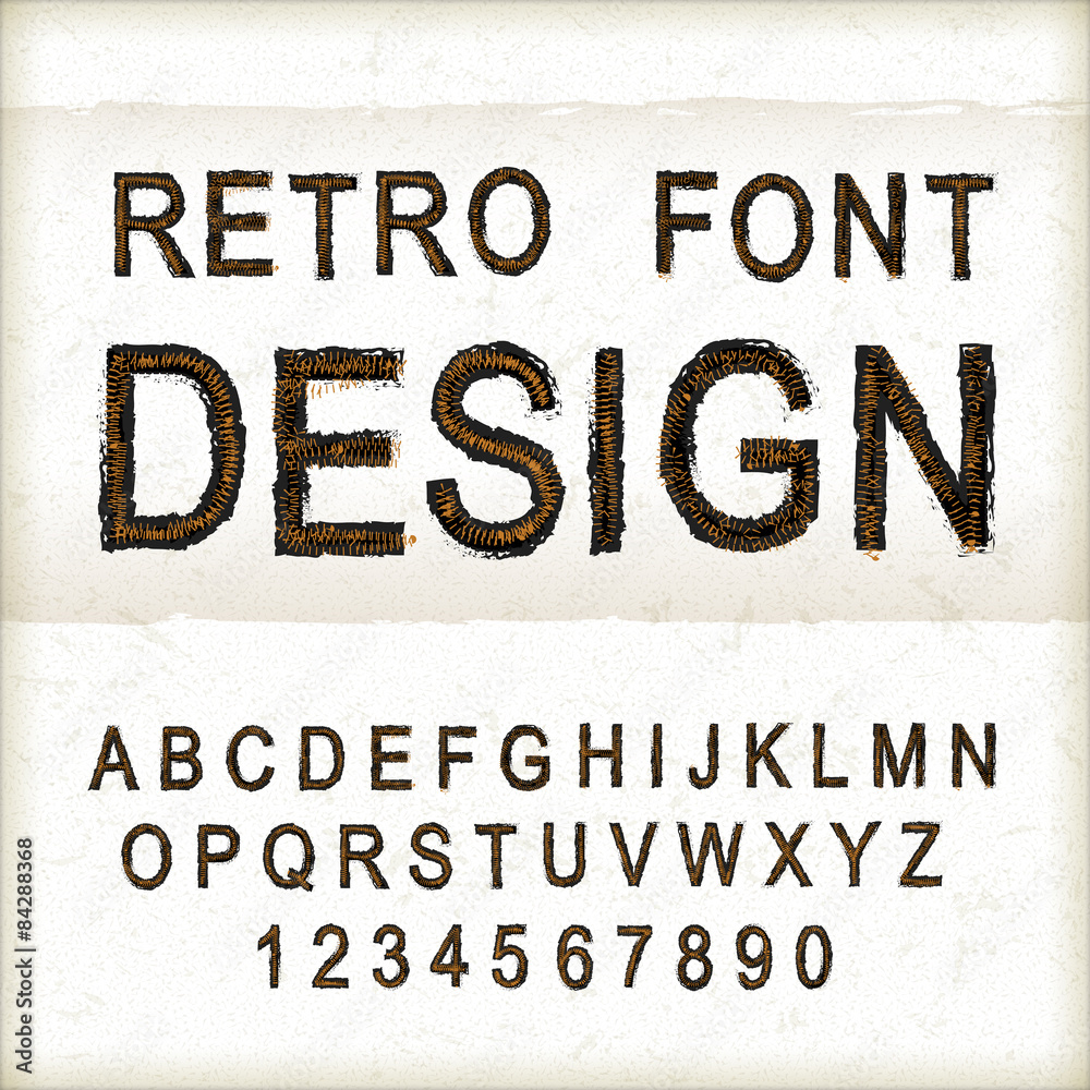 vintage sewing font design set Stock Vector Adobe Stock