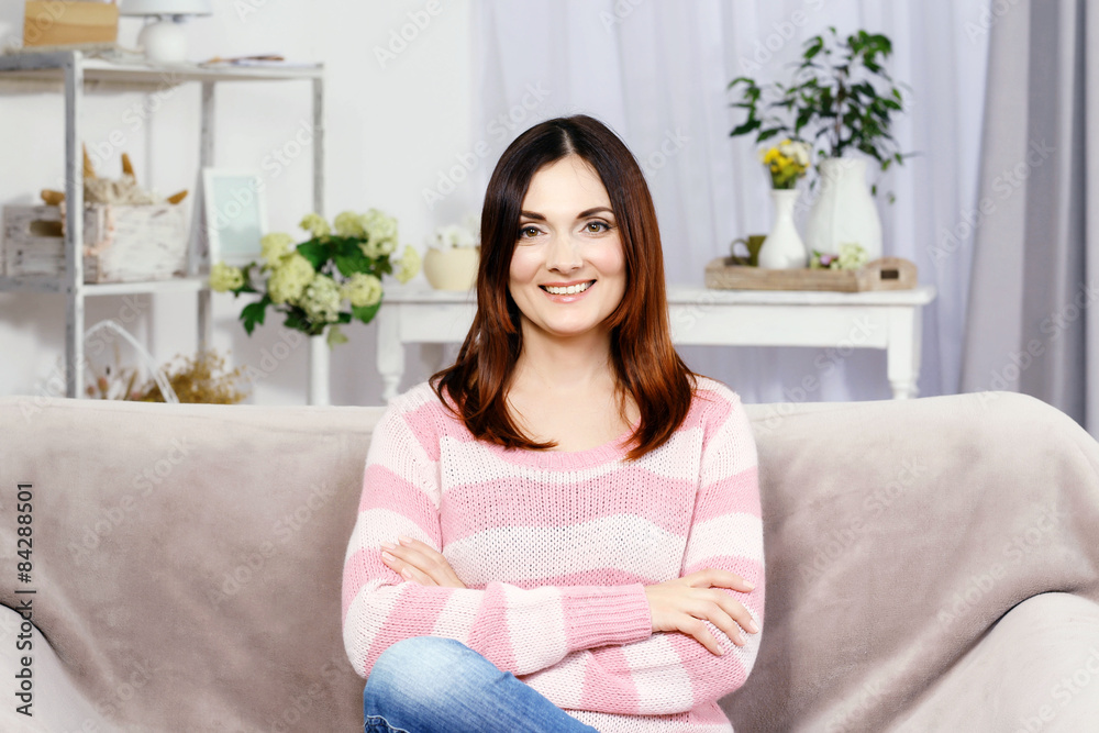 Beautiful middle aged woman at home Beautiful middle aged woman at home