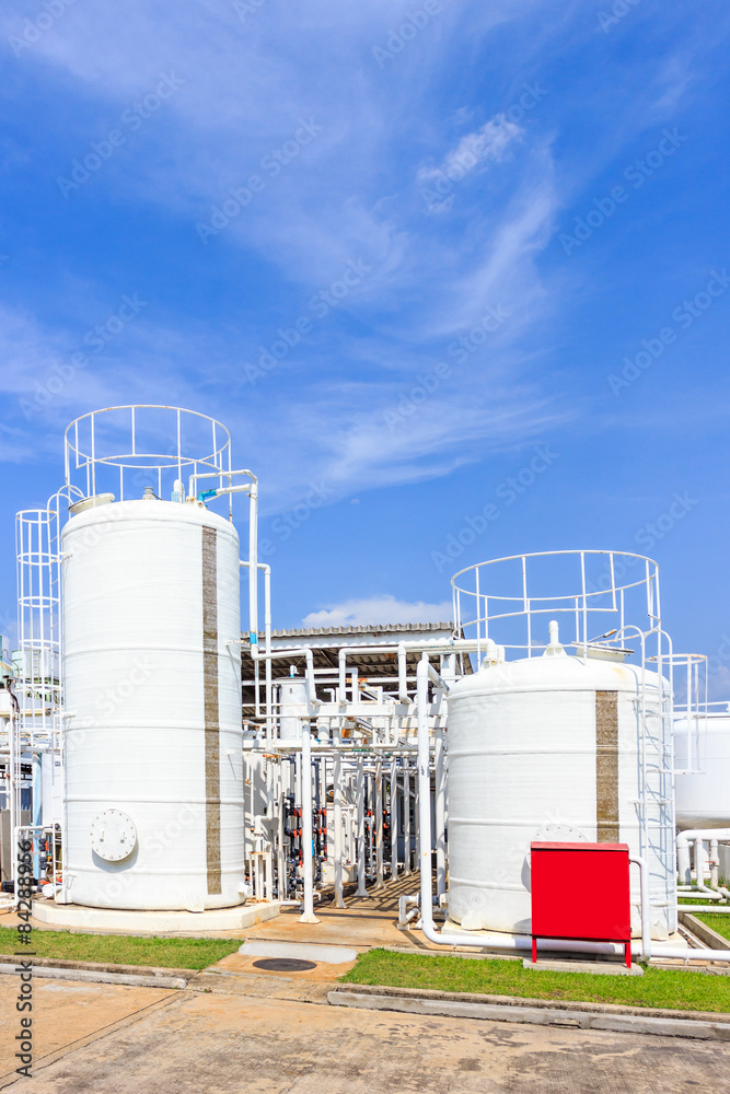 chemistry tank in factory with blue sky chemistry tank in factory with blue sky